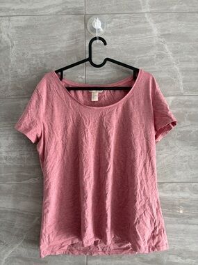 H&M Scoop Neck Short Sleeve Tee - Dusty Rose
